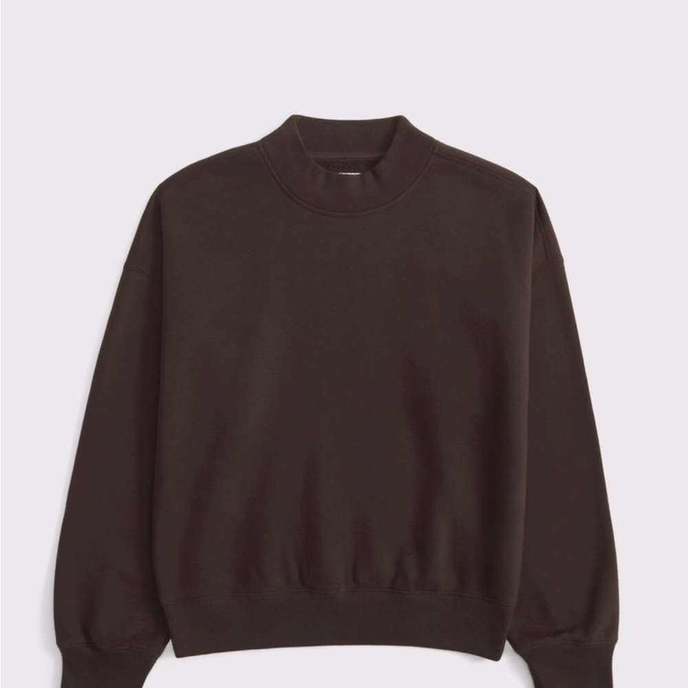 Abercrombie & Fitch Women's Dark Chocolate Sunday Mock Neck Sweatshirt